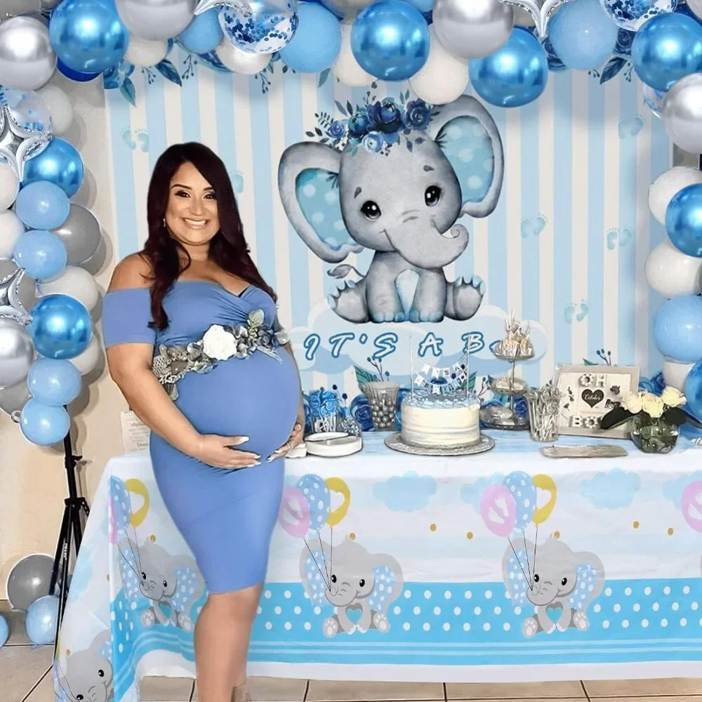 Elephant Boys Baby Shower Decoration Set - Blue